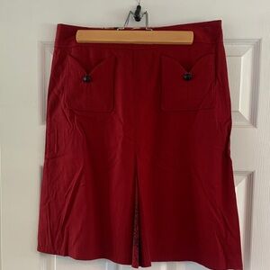 Smoking Lily Women's Red A-Line Skirt with Front Pockets